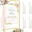 MsMk Wedding Welcome Sign Holder, 70x31x 20 Welcome Sign Stand with 4 Leather Sign Hanging Straps Adjustable Wedding Seating Charts Holder & Event Decor for Party, Baby Shower, Graduation Ceremony