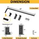 18" Heavy Duty Cane Bolts for Gates with Upgraded Square Hardware Gate Drop Rod with Black Finish for Wood PVC Vinyl Fences Gates, Double Doors-1 Pack