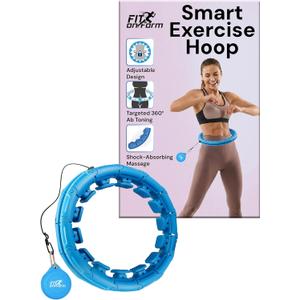 FIT ON FORM Infinity Weighted Hula Hoop for Adults Weight Loss, Smart Exercise Hola Circle Hoop for Women Abs Workout (47", Blue)