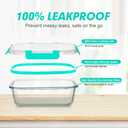 VERONES 12 Packs Glass Food Storage Containers Set, Airtight Glass Lunch Containers, Glass Meal Prep Containers with Lids,Exclusive of BPA, for Microwave, Oven, Freezer & Dishwasher Friendly,Green