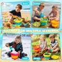Shemira Collapsible Beach Sand Toys for Kids Toddlers, Collapsible Sand Bucket and Sifter Shovels Set with Mesh Bag, Travel Beach Sandbox Toys for Boys Girls 3 4 5 6 7 8 9 10, Beach Essentials