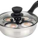 MARSKITOP Egg Poacher Pan Nonstick 4 Eggs, Poached Egg Pan Stainless Steel Poached Egg Cooker, Egg Poaching Pan PFOA Free, Poached Egg Maker with Nonstick Poached Egg Cups
