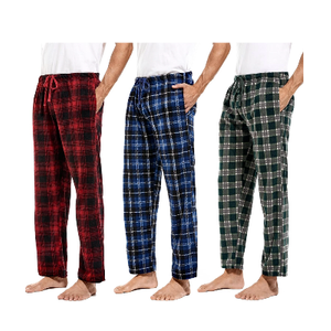 DG Hill 1Pack or 3Pack Mens PJ Pajama Pants Bottoms Fleece Lounge Pants Sleepwear Plaid PJs with Pockets Microfleece XS