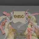 Highchair Banner 1st Birthday - Pink Happy Birthday Banner Party Decorations for First Birthday,Best Princess Photo Props for Baby Girl(Swan)