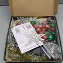 5 FT Pop Up Christmas Tree with Timer Lights and Decorations, Silver Tinsel Artificial Christmas Tree with 24 Balls Ornaments, Collapsible Pencil Tree for Xmas Home Office Party Decor (Silver - Gold Edges)