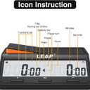 LEAP Chess Clock Digital Chess Timer Advanced for Board Game and Chess Timer with Bonus & Delay Count Down up Alarm Black/Orange