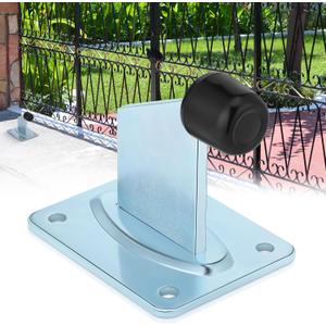 MorningRo End Stop Heavy Duty Gate Stopper Floor Mount 4-5/8" Height for Outdoor Door Stop Gate with Base Plate Large Rubber Sliding Driveway Swing Rolling Door