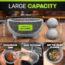 Umien Granite Mortar and Pestle Set - 100% Granite - 3.5-Cups - 8-Inch  Avocado Tool Included  Natural Stone Molcajete for Spices, Pestos, & Guacamole (Grey) - Stone Grinder - Guacamole