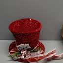 Christmas Tree Topper, Red Shiny Sequins Top Hat Christmas Tree Top Decoration (Red)