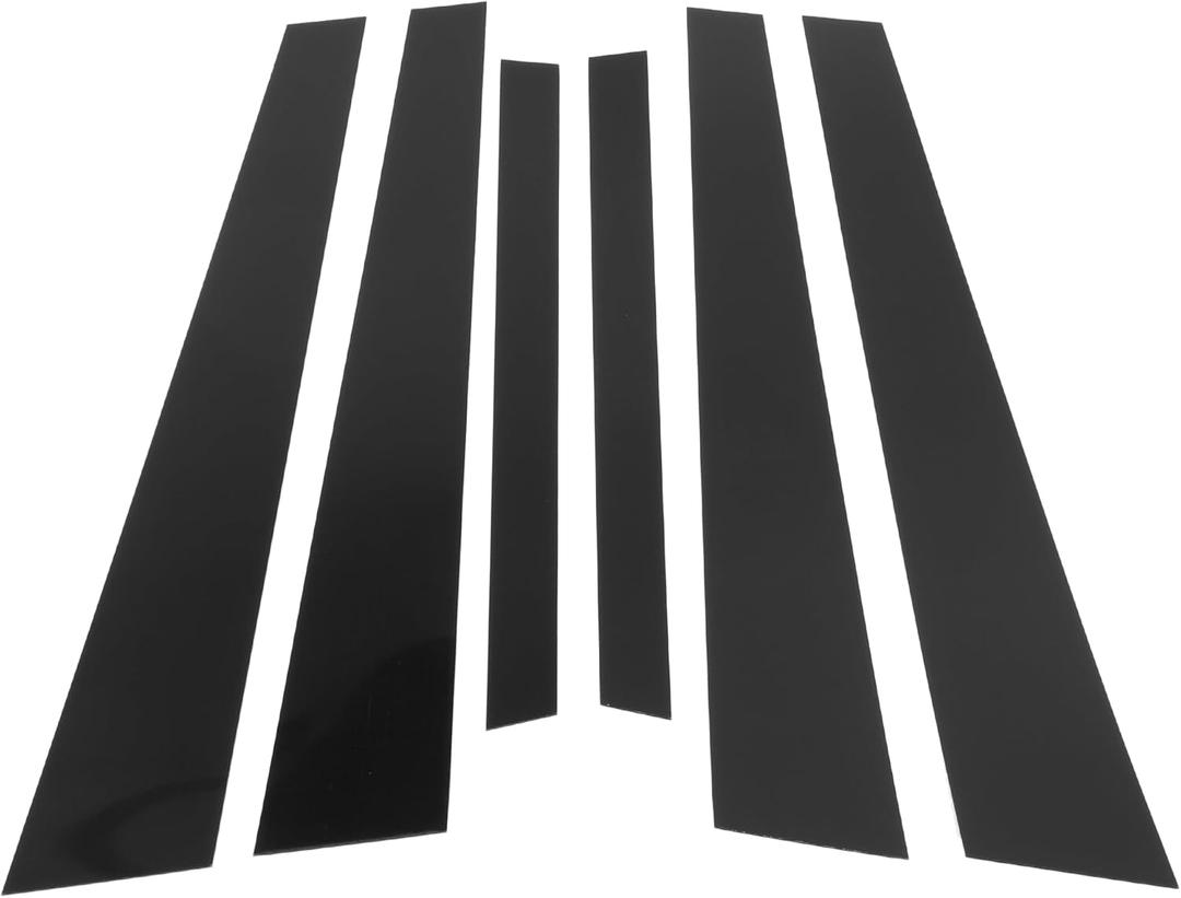Motoforti Door Pillar Window Trim Anti Scratch Sticker Pillar Posts Door Outer Exterior Cover for BMW 5-Series 1997-2003 Black