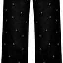 Tbahhir Sparkly Jeans for Women High Waist Wide Leg Bling Glitter Studded Baggy Denim Pants Trendy Trouser with Pockets (Black, XL)