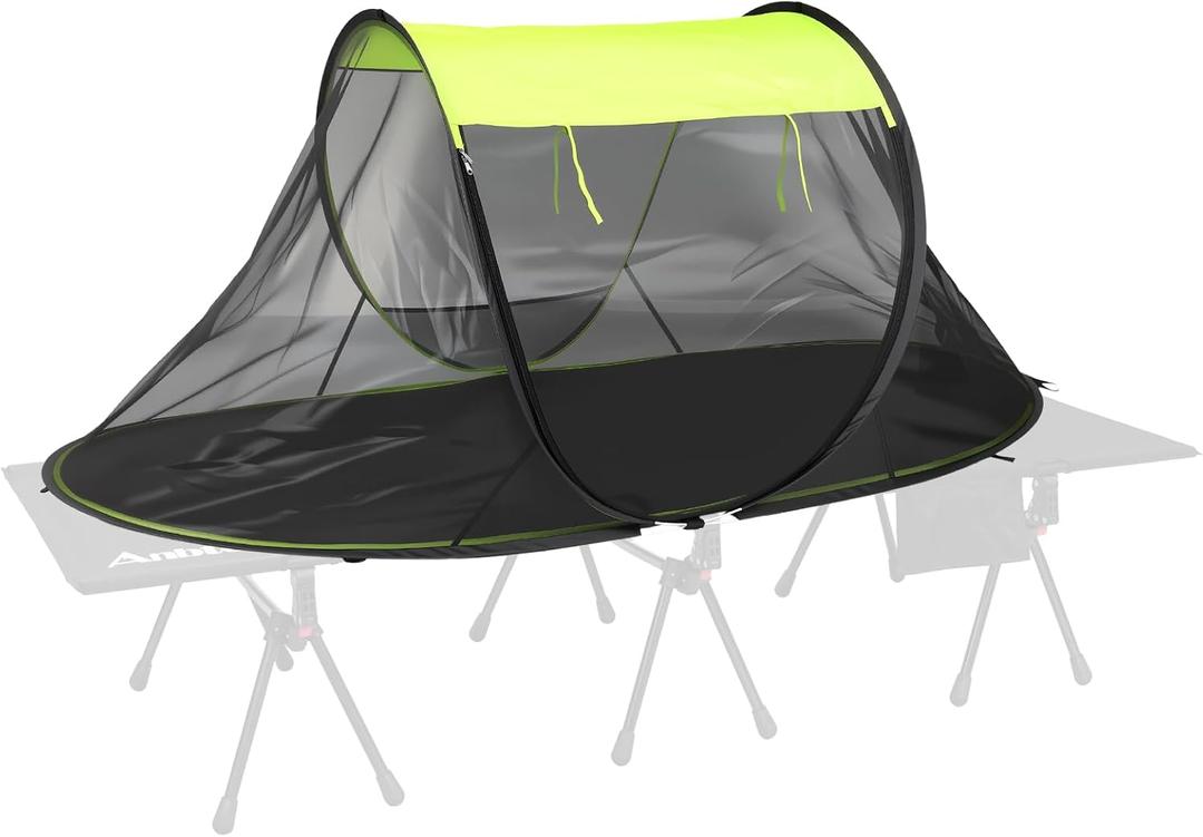 Anbte Pop-Up Mosquito Net Tent for Camping, 1 Person Instant for Cot Ground | Instant Pop-Up Setup Bug Screen Tent, Portable Breathable Mesh Shelter For Camping Hiking Travel, 89" X 34" X 35", Green