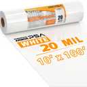 Crawl Space Vapor Barrier, 20 Mil Vapor Barrier, 10'x100', White Plastic Sheeting - Thick Plastic Sheeting, Heavy Duty Polyethylene Film, Drop Cloth Vapor Barrier Covering for Crawl Space, Basement