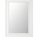 Rattan Trim Wall Mirror, 18' x1.25' x 23.75' , White