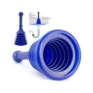 Large Drain Plunger for Kitchens, Bathrooms, Baths, Waste Pipes and Showers. Heavy Duty, Powerful, Commercial Style 'Plumbers Plunger' with Large Bellows
