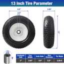 13" 5.00-6 Flat Free Solid Polyurethane Tire and Wheel Replacement, 1 Pack PU Airless Tire with 3/4" Bearing 3" Centered Hub for Wheelbarrow/Golf Car/Turf Equipment/Utility Vehicles, 1 Pc