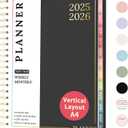 Teacher Planner 2025-2026, Forvencer Academic Planner from Jul 2025 - Jun 2026, 8.5"x11", Weekly & Monthly Calendar Planning Book with 7 Periods, School Lesson Agenda with Subjects, Pastels Teacher Student Supplies, Month Tabs, Black