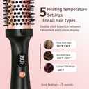 Thermal Brush, Heated Round Brush, Negative lon Heated Curling Brush 1.5 Inch, 3 Temp Settings, Dual Voltage Rose Gold Update Ceramic Tourmaline