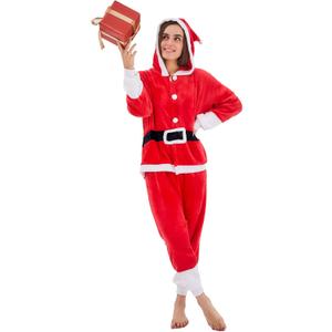 NEWCOSPLAY Unisex Adult Onesie Pajamas Animal One Piece Costume Cosplay Sleepwear (Small, Santa Claus)