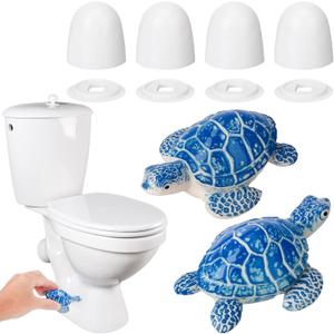 6 Pack Toilet Bolt Covers Decorative Includes Turtle Toilet Bolt Caps and Universal White Plastic Covers Turtle Bathroom Decor Easy to Install