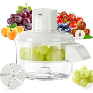 Electric Grape Peeling Machine  Automatic Peeler Skin Remover Tool for Small Fruits. 20s Fast Peeling Rechargeable Wireless, Easy Clean for Home & Commercial Use, Grape Garlic Cherry Tomato Peeler (Milk White)