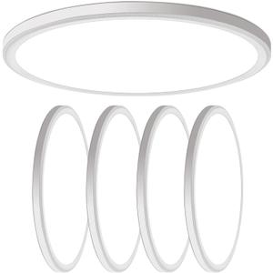 4 Pack 4700lm Super Slim 16 inch LED Ceiling Light, 5000K for Bedroom, Living Room, Dining Room (White, Four Pack)