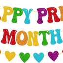 Happy Pride Month Banner LGBTQ+ Decoration Rainbow Party Decor Peace Love Pride Hope Diversity Equality Queer History Celebration Party Supplies