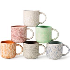 MONITO 12 OZ Coffee Mugs Set of 6, Modern Coffee Mugs Set with handle for Tea/Latte/Cappuccino/Milk/Cocoa.