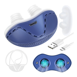 Anti Snore Device,Double Vortex Electric Double Vortex Snoring Solution,Mini Portable Stop Snoring Devices Stopper,Adjustable Wind Speed Snoring Prevention Nasal Dilators,Up to 8 Hours (Blue)