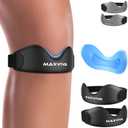 Patellar Tendon Support Strap 2 Pack, Knee Brace for Women & Men, Patella Band for Running Hiking Basketball Gym Fitness Tennis Badminton Cycling, Offers Relief from Meniscus Tear and Knee Pain. (Black)
