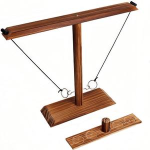 Ring Toss Game, Ring Throwing Game with Shot Put, Hook and Ring Throwing Game for Adults Kids, Fun Hook and Ring Game with Ladder (Large)