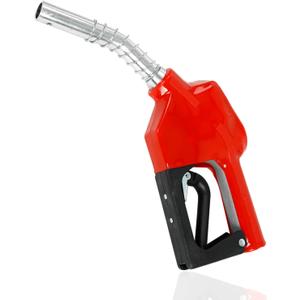 3/4" NPT Auto Fuel Nozzle, Auto Shut Off Fuel Nozzle with 3-speed Padlock, Spout 15/16" for Gasoline, Diesel, Biodiesel and Kerosene, Red