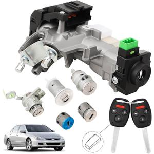 RAMATA Ignition Switch Lock Cylinder with Key (with Unprogrammed Chip) Compatible with 2003 2004 2005 2006 2007 Honda Accord (Ignition Chip: 48,Frequency: 315mHz)