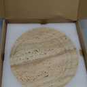 Astavostone Natural Travertine Tray 9.5'' Cream Beige Marble Decorative Tray, Fruit & Vase Display Plate, Decorative Catchall for Keys, Jewelry & Objects on Table, Island or Entryway Counter Decor