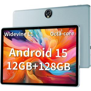 2025 Upgraded Android 15 Tablet 11inch, 12GB+128GB+512GB, Support Face Unlock,18W Fast Charging with 8000mAh Large Battery ,Dual WiFi6, Dual Camera,Octa-Core CPU, Bluetooth,HD Touchscreen Display