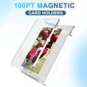 30pcs 100pt Magnetic Card Holders, One Card Touch Holder for Trading Cards, Baseball Card Protectors Hard Plastic, Magnetic Thick Card Display Case for Sports Cards, Game Cards