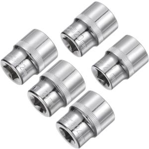 uxcell 6-Point Shallow Socket, 1/2" Drive 20mm 21mm 22mm 23mm 24mm Shallow Socket Cr-V Metric Socket for DIY Hand-Making Repair Automotive