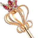 Gold Pearl Rhinestone Scepter Festival Wand Pageant Costume Props