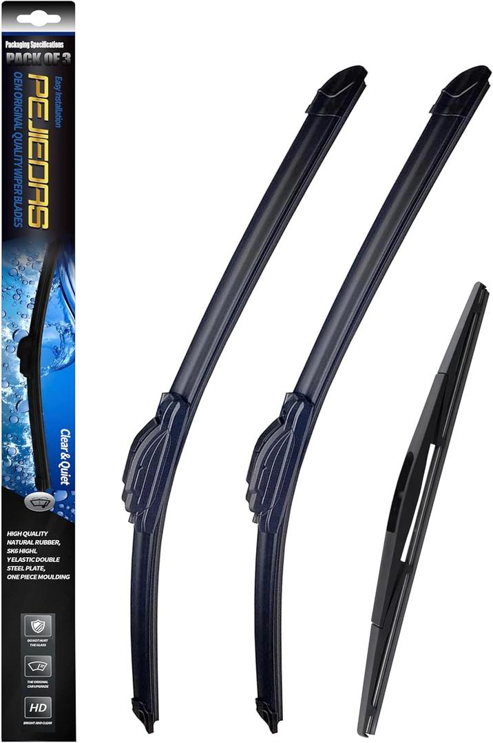 OEM Wiper Blades, Replacement Wiper Blades for GMC Envoy 2004-2009, GMC Yukon 2007-2014, (22 & 22 Front Wipers + 12 Rear Wiper Blades)
