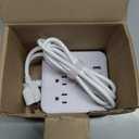 Power Strip, 6 Ft Extension Cord with 3 Outlets and 4 USB Ports(1 USB C), Non Surge Protector for Cruise Ship, Travel, Home Office, ETL Listed, White