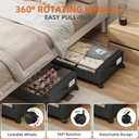 Somdot Under Bed Storage with Wheels, 2 Pack Bed Storage Containers with Dividers & Clear Lids, Easy Pull-out Metal Drawer for Clothes, Shoes,Toys, Blankets (Black)