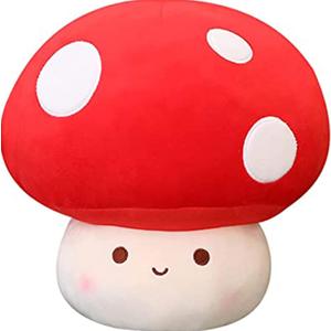 WeBingo Mushroom Plush Pillow, 12 Inch Cute Large Mushroom Decor Stuffed Animal Plushies Stuffy for Girl Boy Kid Adult, Giant Big Jumbo Soft Toy Gift for Birthday Christmas Valentine's Day
