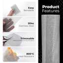 3 x 6-Pack Wire Mesh Screen 128 Inch  20 Mesh Stainless Steel Durable, Easy to Cut, Smooth Edges & Rust-Proof  Ideal Metal Mesh Screen for DIY Projects, Windows, Vent, Filter, Garden etc