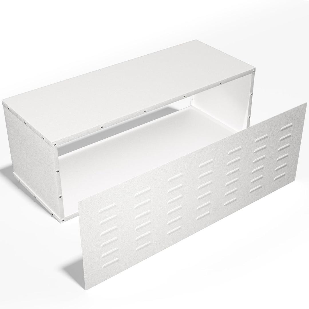 Universal PTAC Wall Sleeve with Grille 42 x 16, Through The Wall Air Conditioner Sleeve for Packaged Terminal Air Conditioners and PTHP. Heavy-Duty Powder Coated Metal Sleeve.