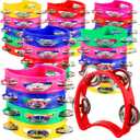 Yeshone 30 Pack Tambourine for Kids Adult Tamborines Musical Instrument Noise Makers 4 Bells Handheld Tambourines for Church Worship Classroom Music Back to School Supplies(Multicolors)