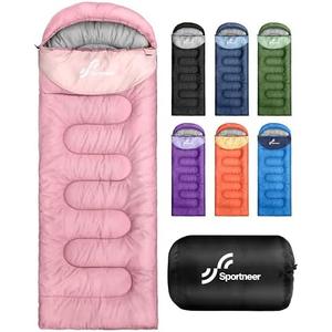 Sportneer Sleeping Bag for Adults & Kids, Cold Weather & Warm Waterproof Camping Sleeping Bag, Compact Portable for Camping Hiking & Travel 3.3lbs, 50-80℉