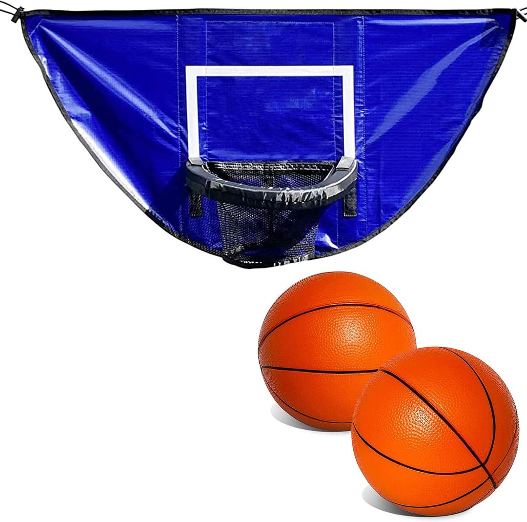 Botabee Trampoline Basketball Hoop with Mini Basketballs for Trampoline with Enclosure and Mini 5" Orange Foam Basketballs for Skywalker Sports Trampoline Basketball Hoop Game 