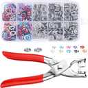 100 Sets Metal Snap Button Kit, with Fastener Plier, New Snaps for Fabric, Snap Buttons for Sewing Fasteners, Suitable for DIY Crafts, Clothing, Sewing, and Fabric Projects