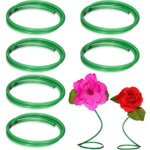 Tioncy 6 Pcs 78.7 Inch Flexible Pipe PVC Tubing Aluminum Bendable Plastic Pipe Stem for Artificial Flowers Stem, Balloon Arches, Floral Wedding Decor, DIY Crafts, Cosplay Prop (Green)