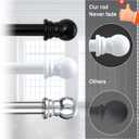 1 Inch Black Curtain Rods for windows, Heavy Duty Adjustable Splicing Single Curtain Rod with Brackets (30-90")